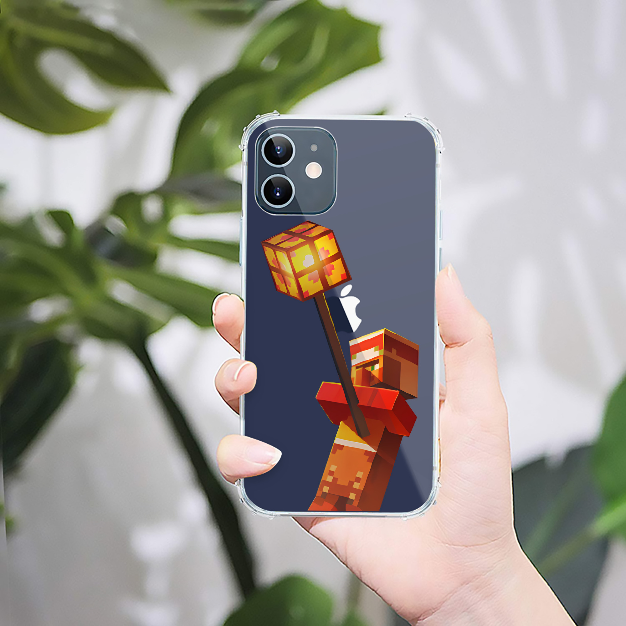 （画像用） マインクラフト ブロックの世界 Minecraft MC Block world 【iPhone 12シリーズ対応】透明スマホケース（クリアソフトケース）